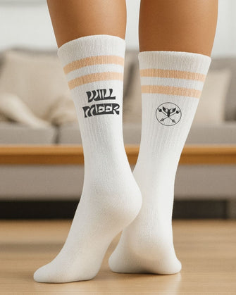 Will Meer - Sportsocken gestreift in peach - weiß