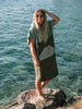 Surf poncho Green Drift organic terry - Limited Edition