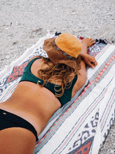 Velvet bikini top with a bow in petrol - recycled - Zeachild - fair - bio - vegan - organic - environmentally friendly