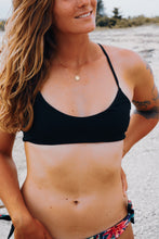 Cord bikini top yoga black - crossed at the back - recycled - Zeachild - fair - bio - vegan - organic - environmentally friendly