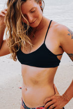 Cord bikini top yoga black - crossed at the back - recycled - Zeachild - fair - bio - vegan - organic - environmentally friendly
